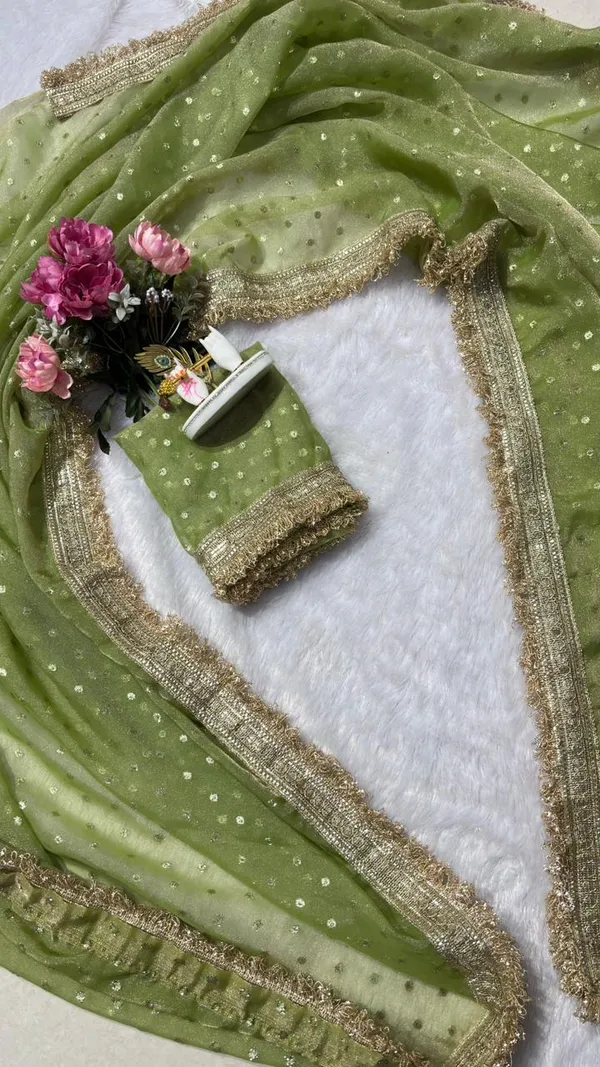 Premium_Nc_Moss_Saree_With_Heavy_Designer_Embroidery_Lace_Border_And_Blouse_Piece