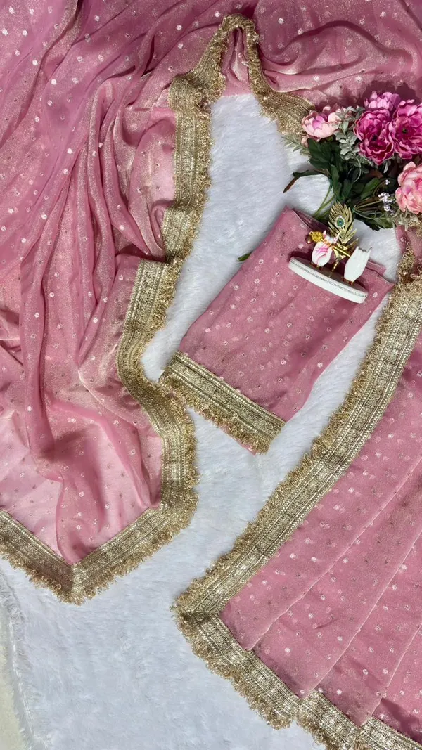 Premium_Nc_Moss_Saree_With_Heavy_Designer_Embroidery_Lace_Border_And_Blouse_Piece