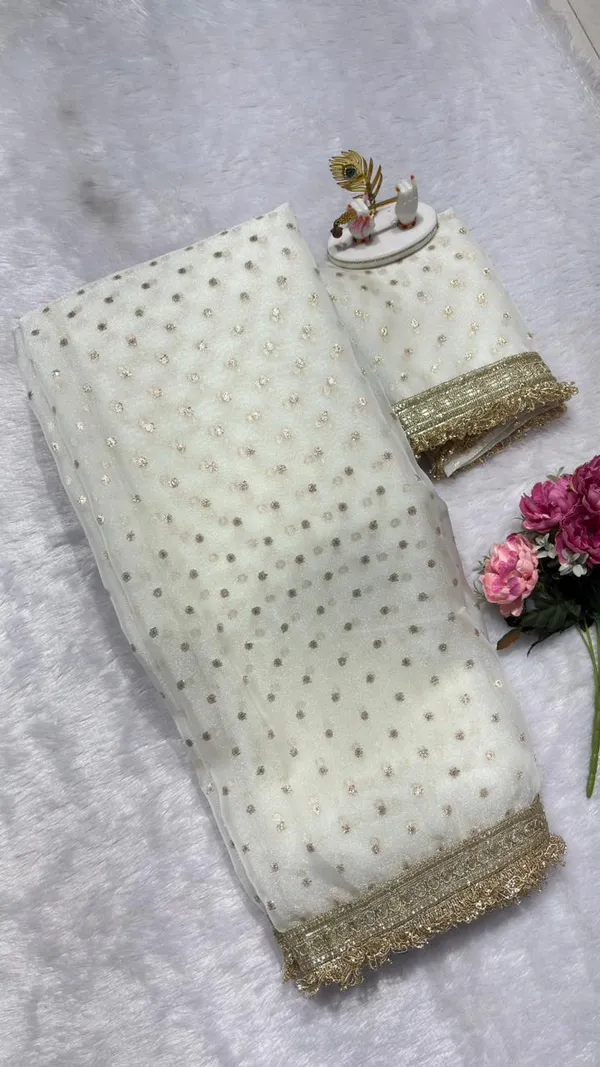 Premium_Nc_Moss_Saree_With_Heavy_Designer_Embroidery_Lace_Border_And_Blouse_Piece