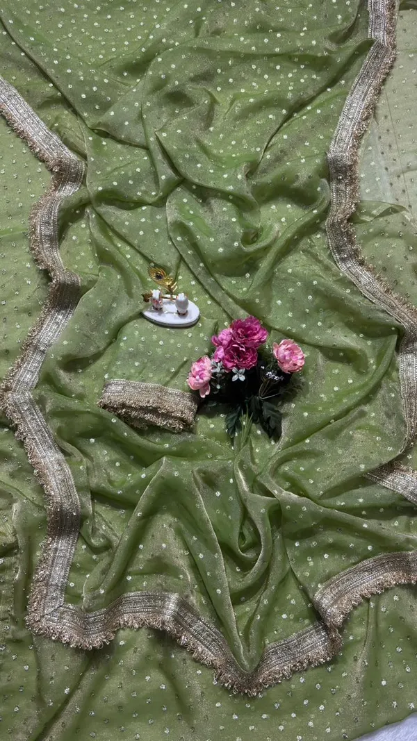 Premium_Nc_Moss_Saree_With_Heavy_Designer_Embroidery_Lace_Border_And_Blouse_Piece