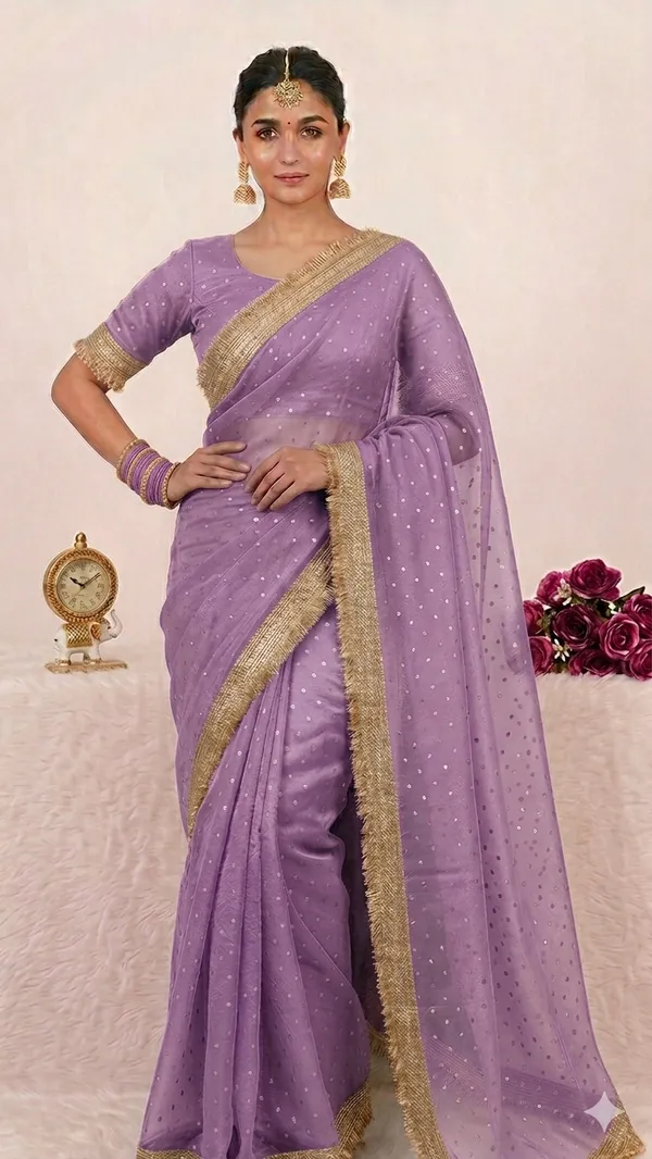 Premium_Nc_Moss_Saree_With_Heavy_Designer_Embroidery_Lace_Border_And_Blouse_Piece
