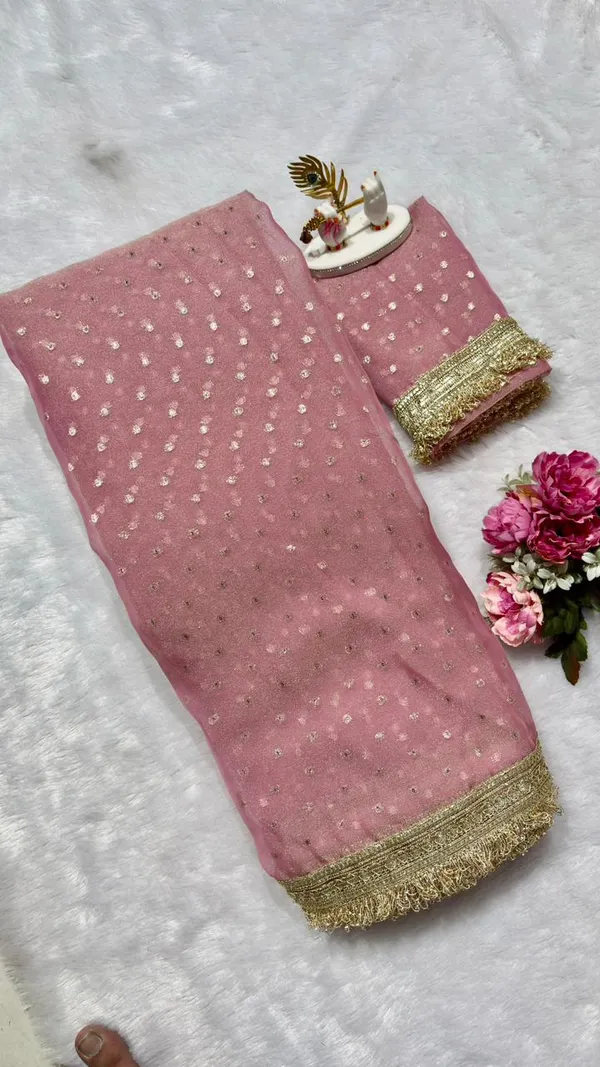 Premium_Nc_Moss_Saree_With_Heavy_Designer_Embroidery_Lace_Border_And_Blouse_Piece