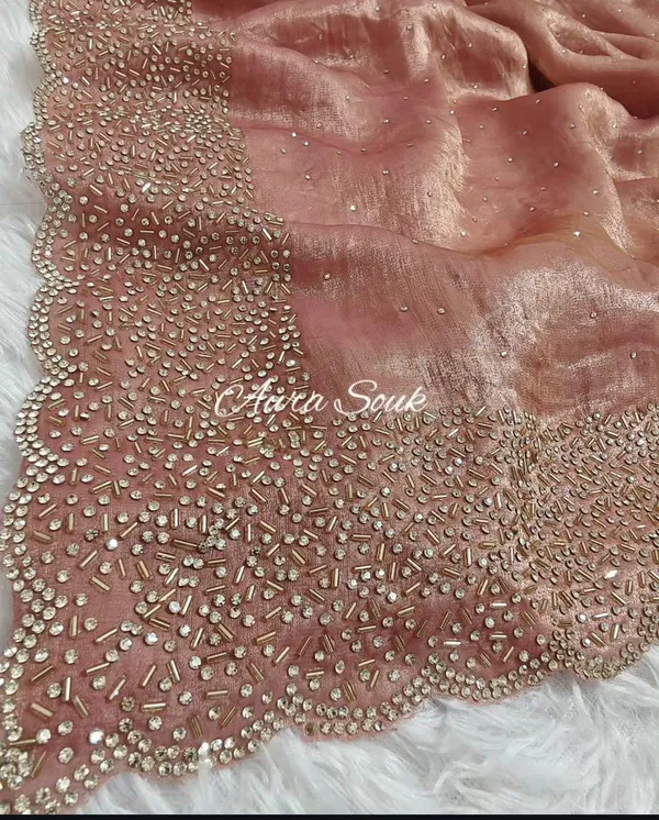 TRENDY_ZARKAN_WORK_SAREE_FANDY_SATIN_SILK_TOW_TONE_FABRICS