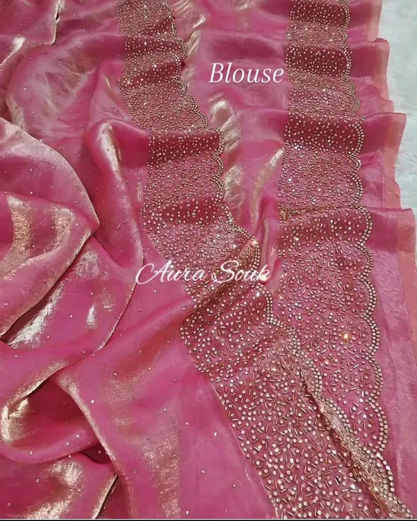 TRENDY_ZARKAN_WORK_SAREE_FANDY_SATIN_SILK_TOW_TONE_FABRICS