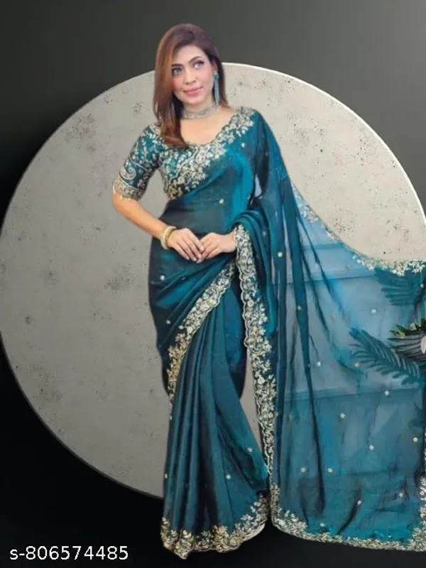 Premium_Star_Georgette_Saree_With_Heavy_Embroidery_Unstitched_Blouse_Piece