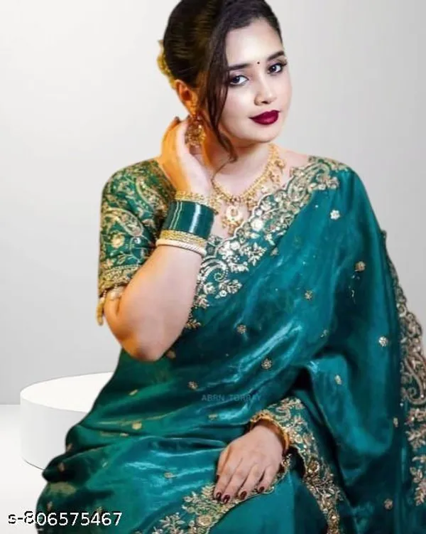 Premium_Star_Georgette_Saree_With_Heavy_Embroidery_Unstitched_Blouse_Piece