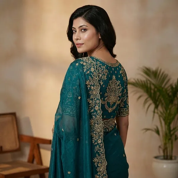 Premium_Star_Georgette_Saree_With_Heavy_Embroidery_Unstitched_Blouse_Piece