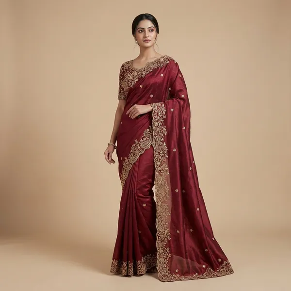 Premium_Star_Georgette_Saree_With_Heavy_Embroidery_Unstitched_Blouse_Piece