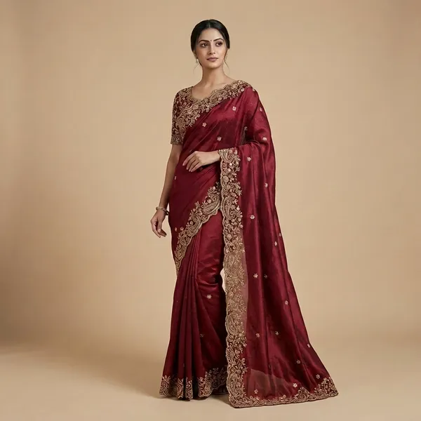 Premium_Star_Georgette_Saree_With_Heavy_Embroidery_Unstitched_Blouse_Piece