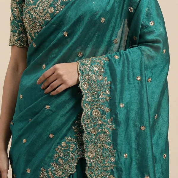 Premium_Star_Georgette_Saree_With_Heavy_Embroidery_Unstitched_Blouse_Piece
