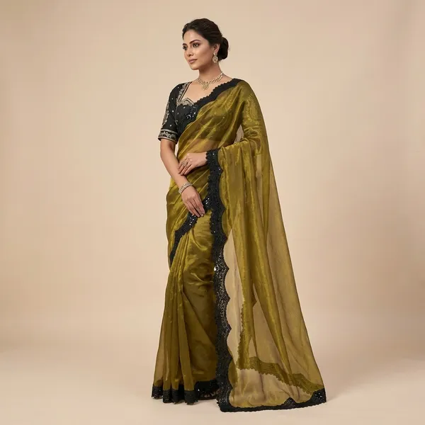 Most_Trendy_Malai_Fandy_Satin_Silk_Saree_With_Work_Stich_Blouse_And_Contrast_Black_Cut_Work_Lace