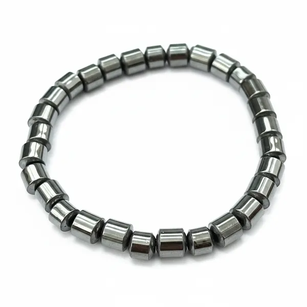 The99jewel_Unisex_Hematite_Beaded_Stretch_Bracelet_Grey