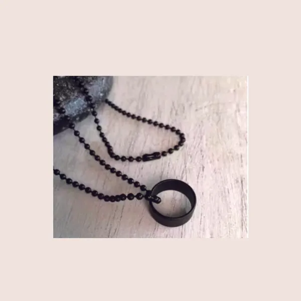 The99jewel_Black_Ring_Chain_For_Men_Boys_Black