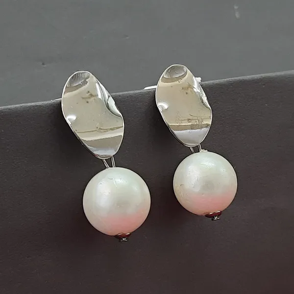The99jewel_Silver_Plated_Stylish_Earrings_With_Pearl_Drop_Silver