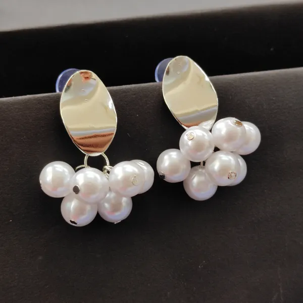 The99jewel_Silver_Plated_Stylish_Earrings_With_Pearl_Drop_Silver