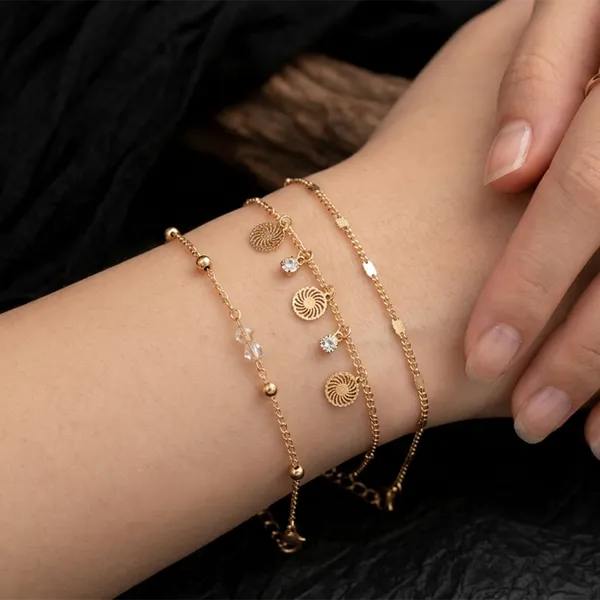 The99jewel_Elegant_Layered_Gold_Chain_Bracelet_Assorted_Designs_Gold