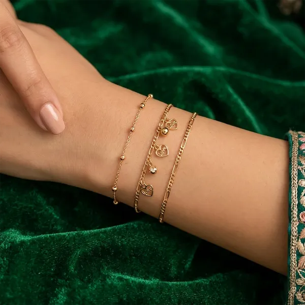 The99jewel_Elegant_Layered_Gold_Chain_Bracelet_Assorted_Designs_Gold