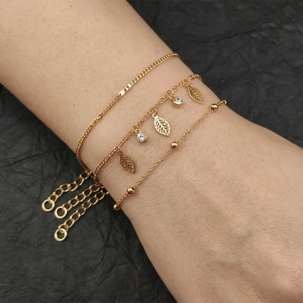 The99jewel_Elegant_Layered_Gold_Chain_Bracelet_Assorted_Designs_Gold