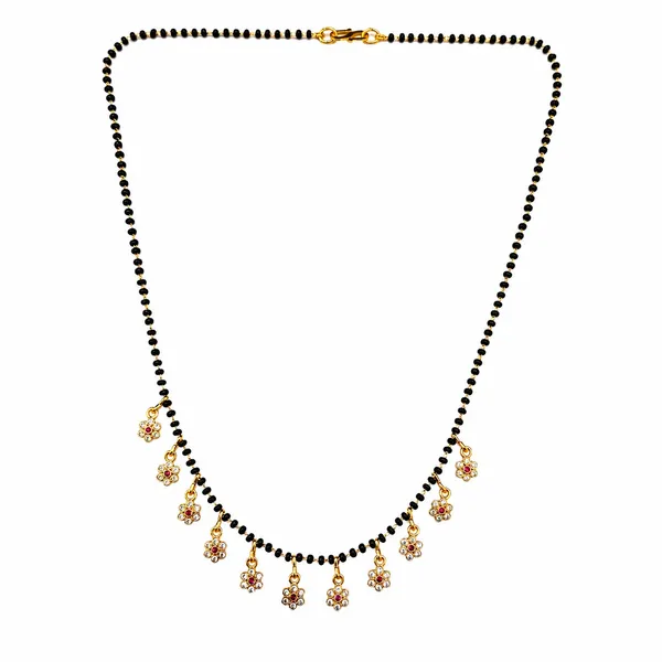 The99jewel_American_Diamond_Floral_Charms_Trendy_Mangalsutra_For_Women_Red