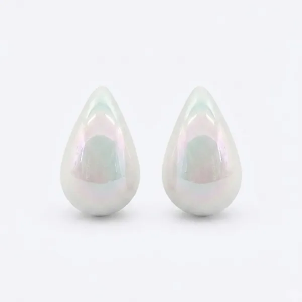 The99jewel_Glossy_Teardrop_Stud_Earrings_For_Women_White