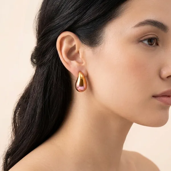 The99jewel_Glossy_Teardrop_Stud_Earrings_For_Women_Orange