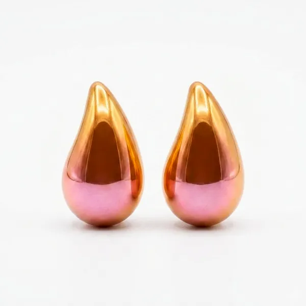 The99jewel_Glossy_Teardrop_Stud_Earrings_For_Women_Orange