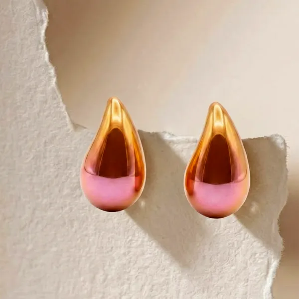 The99jewel_Glossy_Teardrop_Stud_Earrings_For_Women_Orange
