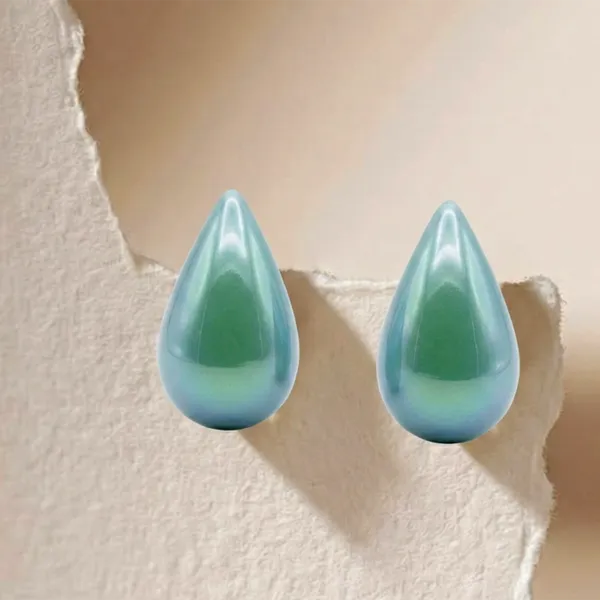 The99jewel_Glossy_Teardrop_Stud_Earrings_For_Women_Blue