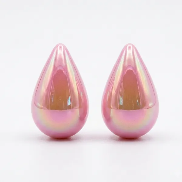 The99jewel_Glossy_Teardrop_Stud_Earrings_For_Women_Light_Pink