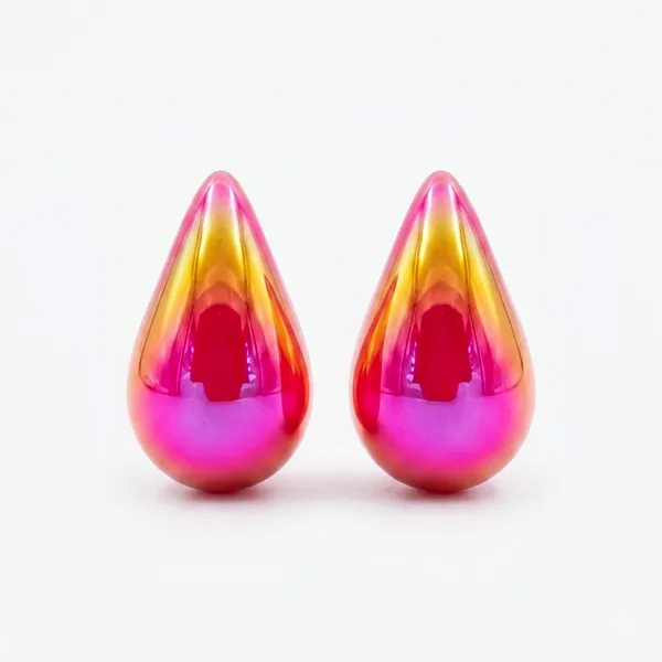 The99jewel_Glossy_Teardrop_Stud_Earrings_For_Women_Pink