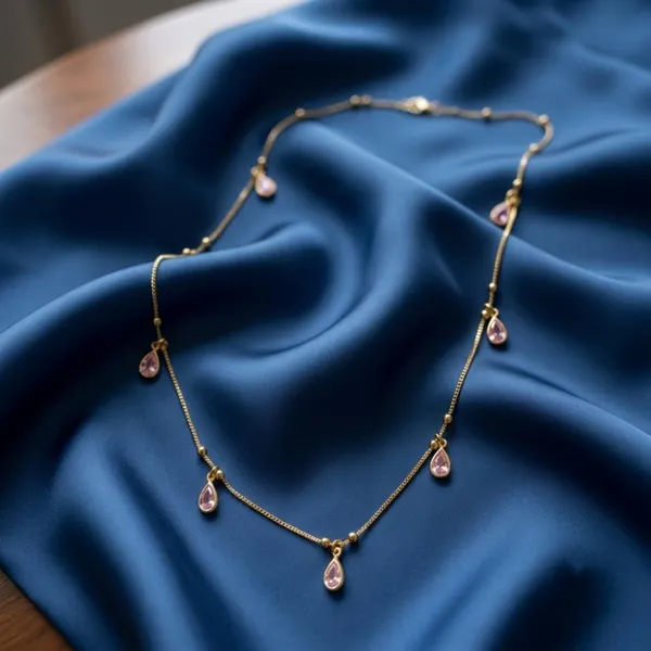 The99jewel_Minimal_Gold_Chain_Necklace_With_Crystal_Drop_Charms_Light_Pink