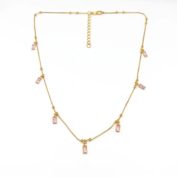 The99jewel_Minimal_Gold_Chain_Necklace_With_Crystal_Drop_Charms_Light_Pink
