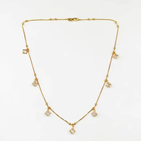 The99jewel_Minimal_Gold_Chain_Necklace_With_Crystal_Drop_Charms_White