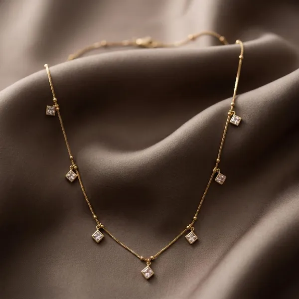 The99jewel_Minimal_Gold_Chain_Necklace_With_Crystal_Drop_Charms_White