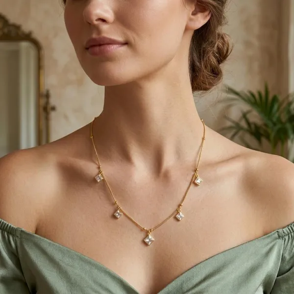 The99jewel_Minimal_Gold_Chain_Necklace_With_Crystal_Drop_Charms_White