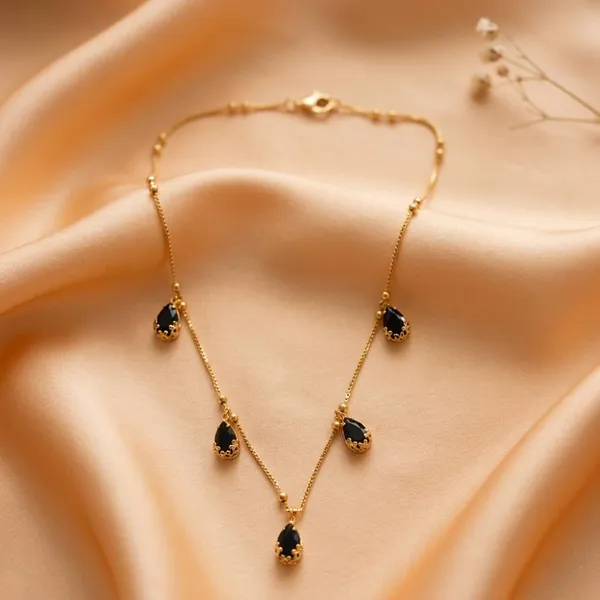 The99jewel_Minimal_Gold_Chain_Necklace_With_Crystal_Drop_Charms_Black