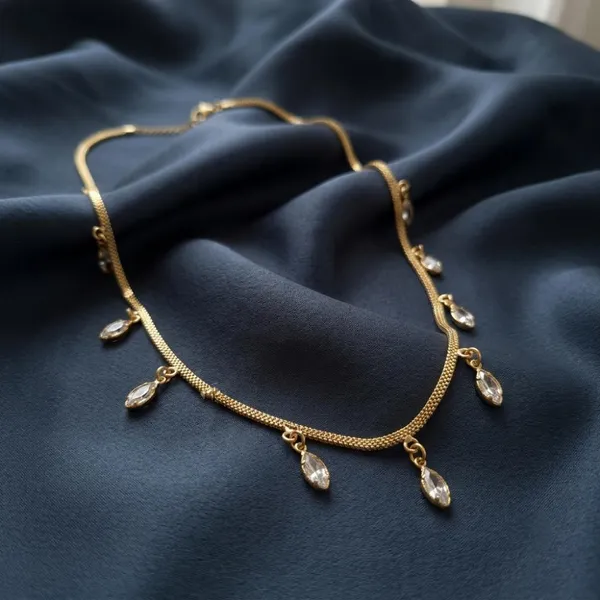 The99jewel_Minimal_Gold_Chain_Necklace_With_Crystal_Drop_Charms_White