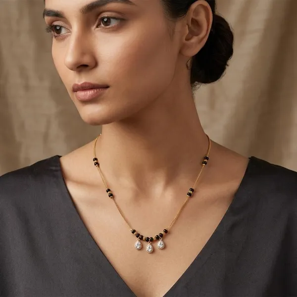 The99jewel_Classic_Gold_Plated_Mangalsutra_With_Sparkling_Crystal_Charms_White