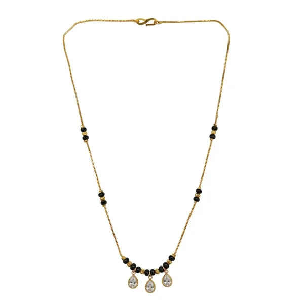 The99jewel_Classic_Gold_Plated_Mangalsutra_With_Sparkling_Crystal_Charms_White