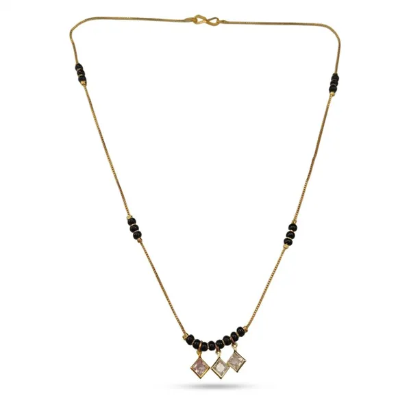 The99jewel_Classic_Gold_Plated_Mangalsutra_With_Sparkling_Crystal_Charms_White