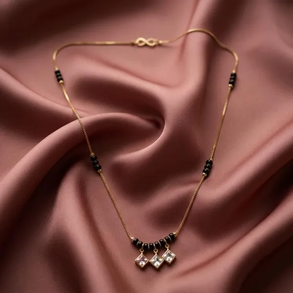 The99jewel_Classic_Gold_Plated_Mangalsutra_With_Sparkling_Crystal_Charms_White