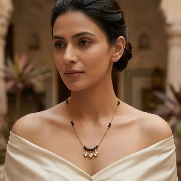 The99jewel_Classic_Gold_Plated_Mangalsutra_With_Sparkling_Crystal_Charms_White