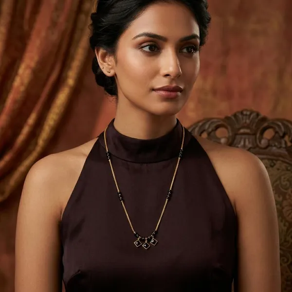 The99jewel_Classic_Gold_Plated_Mangalsutra_With_Sparkling_Crystal_Charms_Black