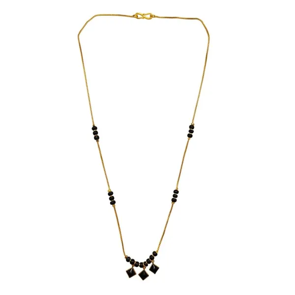 The99jewel_Classic_Gold_Plated_Mangalsutra_With_Sparkling_Crystal_Charms_Black