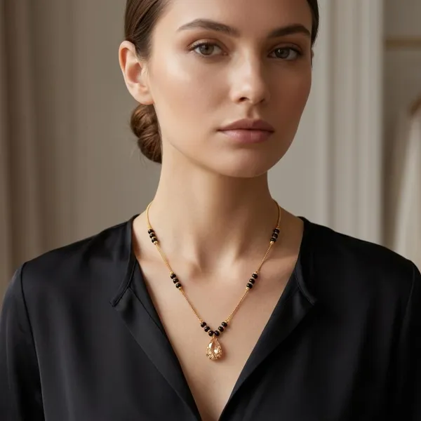 The99jewel_Classic_Gold_Plated_Mangalsutra_With_Sparkling_Crystal_Charms_White