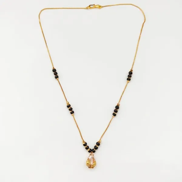 The99jewel_Classic_Gold_Plated_Mangalsutra_With_Sparkling_Crystal_Charms_White