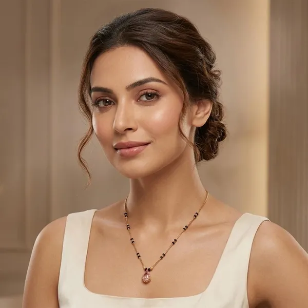 The99jewel_Classic_Gold_Plated_Mangalsutra_With_Sparkling_Crystal_Charms_Pink