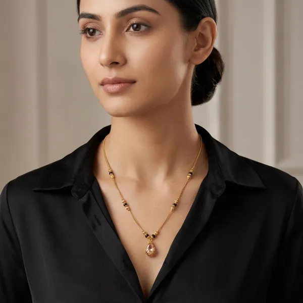 The99jewel_Classic_Gold_Plated_Mangalsutra_With_Sparkling_Crystal_Charms_White