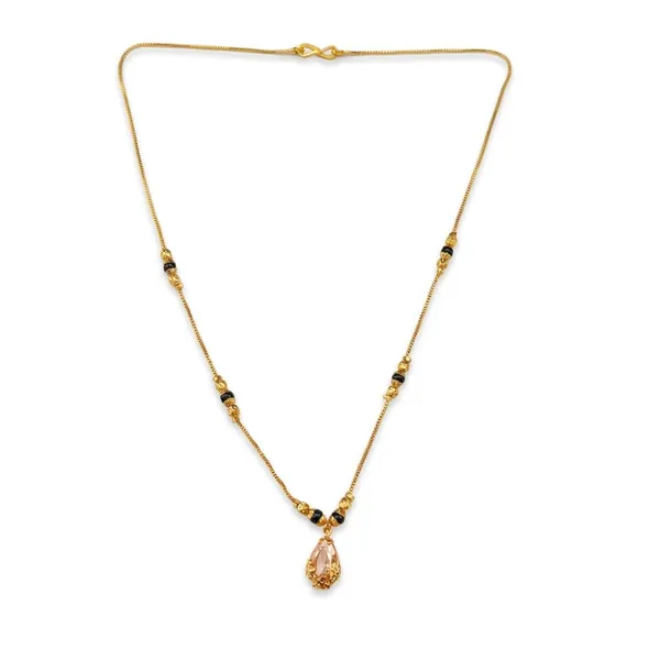 The99jewel_Classic_Gold_Plated_Mangalsutra_With_Sparkling_Crystal_Charms_White