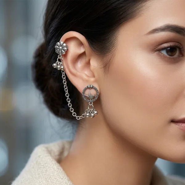 The99jewel_Traditional_Bird_Motif_Oxidised_Earcuff_For_Women_Oxidised